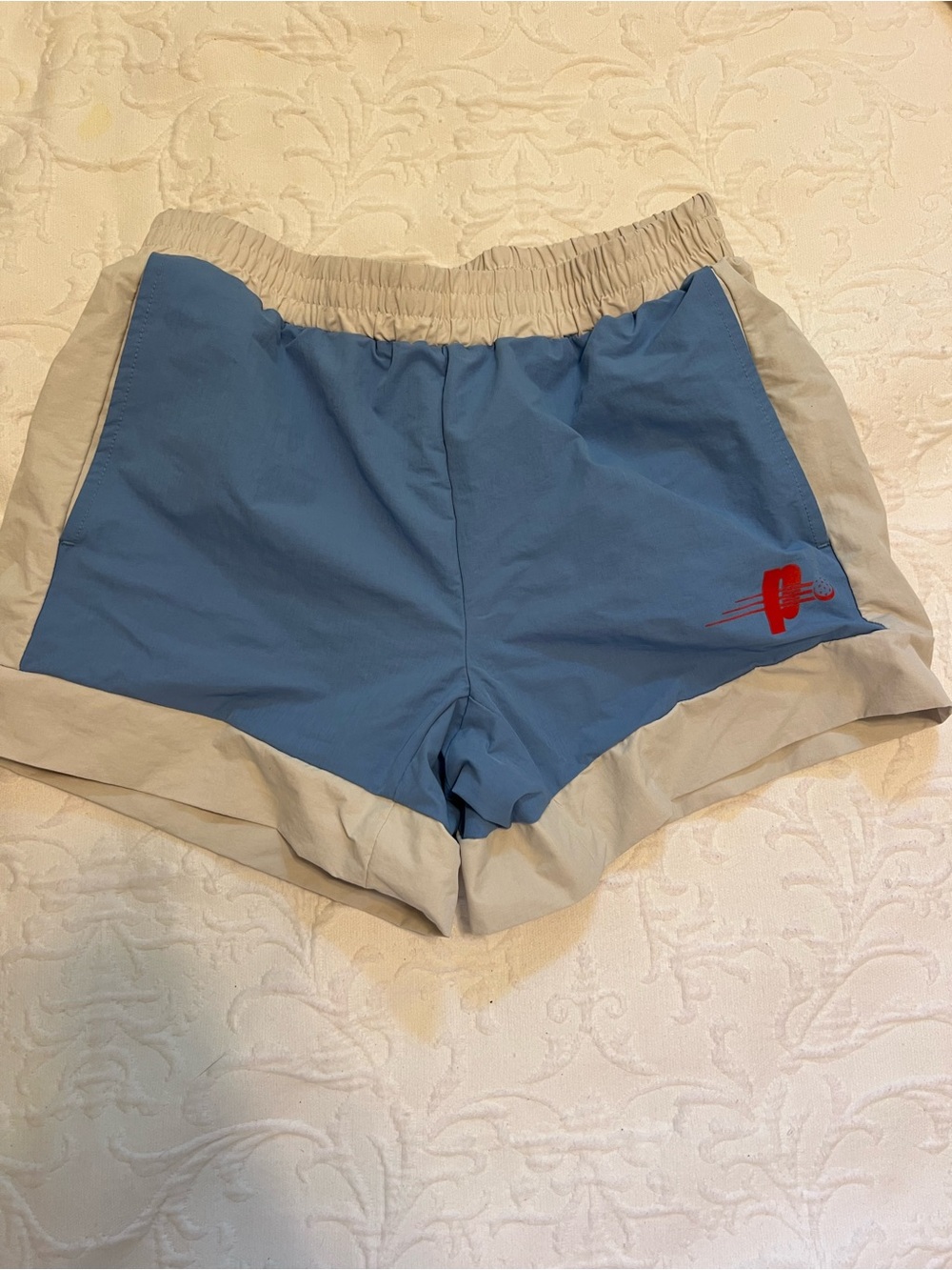Prince Pickleball Blue and White Athletic Shorts with Red Logo size XS